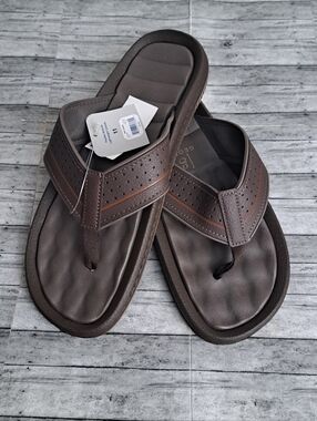 George Men's Casual  Brown Thong Sandals/ Flip-Plop Size 11